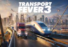Offizielles Keyart zu Transport Fever 3 mit verschiedenen Verkehrsmitteln