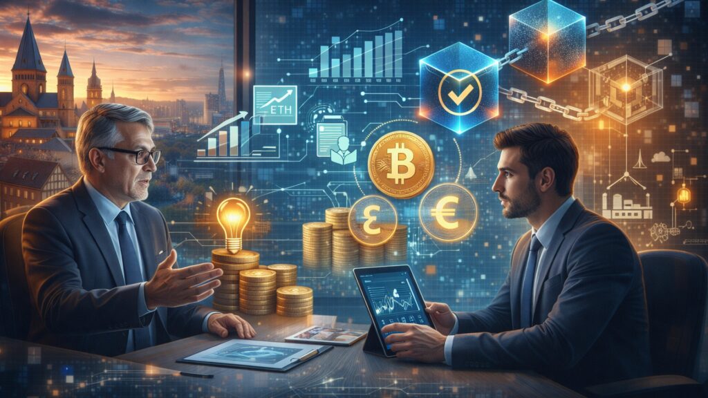 Unternehmer diskutieren digitale Innovation, Blockchain und Krypto-Finanzierung im Mittelstand in Rheinland-Pfalz