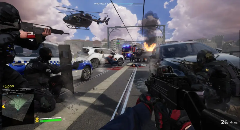 First-Person-Einsatz auf einer Brücke in Alpha Response