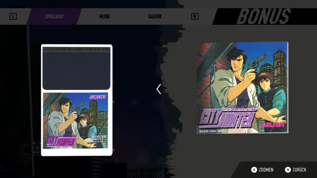 City Hunter Cartridge und Cover Grafik